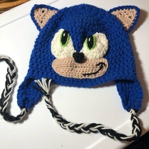 Crocheted Sonic The Hedgehog Beanie 